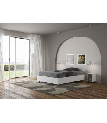 Letto una piazza e mezza Nuamo con rete 120x190 - Bianco Frassino