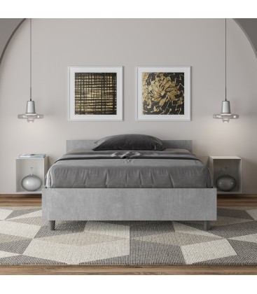 Letto una piazza e mezza Nuamo senza rete 120x190 - Cemento