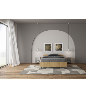 Letto una piazza e mezza Nuamo senza rete 120x190 - Quercia