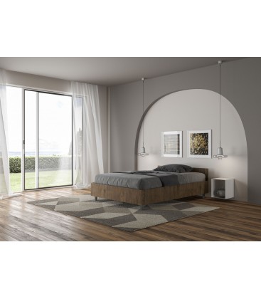 Letto una piazza e mezza Nuamo senza rete 120x190 - Noce