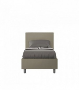 Letto singolo Adele imbottito 80x190 senza rete - rivestimento similpelle cappuccino