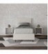 Letto singolo Adele imbottito 80x190 con rete - rivestimento similpelle bianco