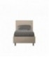 Letto singolo Adele imbottito 80x190 con rete - rivestimento similpelle tortora