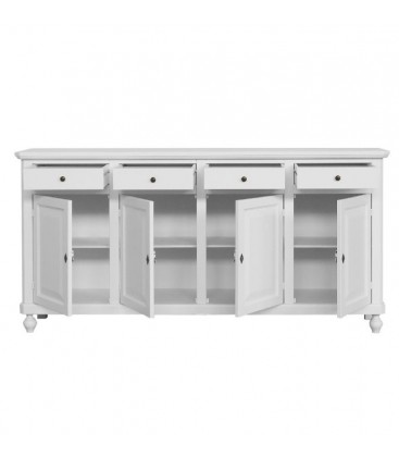 Credenza in legno arte povera 4 porte 4 cassetti Noce