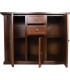 Credenza 4 porte in legno arte povera con 2 ante vetrate