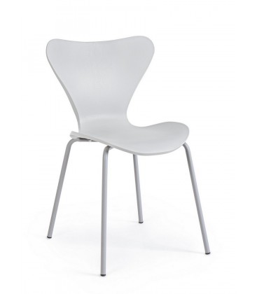 Sedia TESSA colore grigio chiaro e gambe in tinta