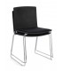 Sedia GIULIA seduta imbottita colore Nero gambe cromo