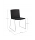 Sedia GIULIA seduta imbottita colore Nero gambe cromo