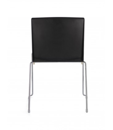 Sedia GIULIA seduta imbottita colore Nero gambe cromo
