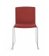Sedia GIULIA seduta imbottita colore Rosso gambe cromo