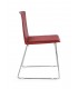 Sedia GIULIA seduta imbottita colore Rosso gambe cromo