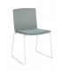 Sedia GIULIA seduta imbottita colore Verde Salvia gambe cromo