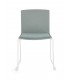 Sedia GIULIA seduta imbottita colore Verde Salvia gambe cromo