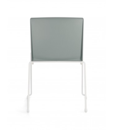 Sedia GIULIA seduta imbottita colore Verde Salvia gambe cromo