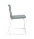 Sedia GIULIA seduta imbottita colore Verde Salvia gambe cromo
