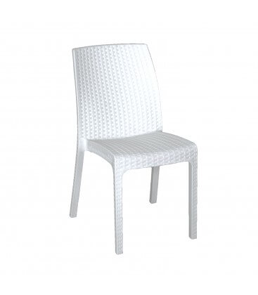 Sedia da giardino impilabile effetto rattan in poliuretano per esterni