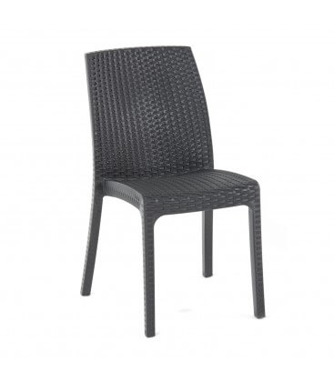 Sedia da giardino impilabile effetto rattan in poliuretano per esterni