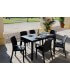 Sedia con braccioli impilabile effetto rattan in poliuretano per giardino