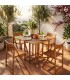 Set da esterno Tavolo + 4 sedie in legno d'acacia