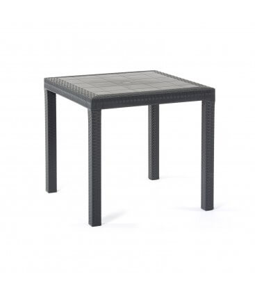 Tavolo quadrato effetto rattan da esterno