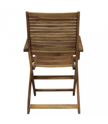 Poltrona RIVIERA con braccioli in legno di Acacia