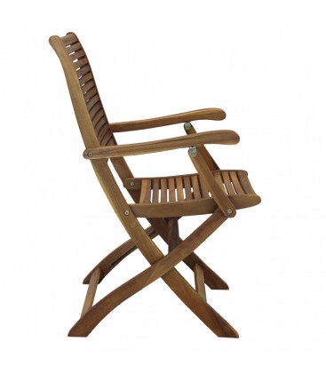 Poltrona RIVIERA con braccioli in legno di Acacia