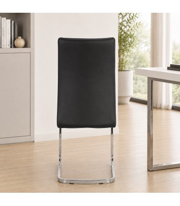 Sedia MYRA con rivestimento in ecopelle - Grigio Scuro