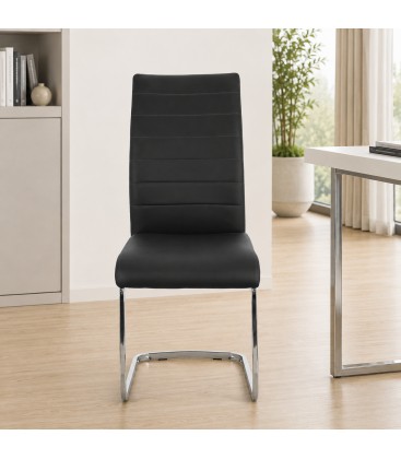 Sedia MYRA con rivestimento in ecopelle - Grigio Scuro