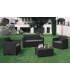 Salotto per esterno effetto rattan in polipropilene (4 posti + tavolino)