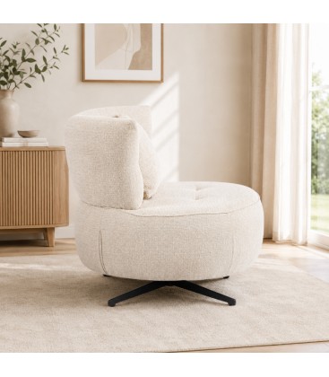 Poltrona Gonnie in Tessuto Grigio Puntinato