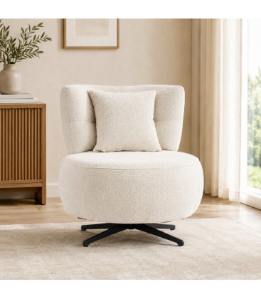 Poltrona Gonnie in Tessuto Grigio Puntinato