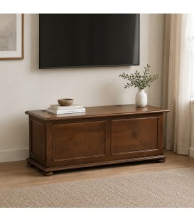 Cassapanca 120 cm in legno con piedi a cipolla Noce