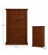 Cassettiera Settimino in legno Noce Arte povera 6+2 cassetti