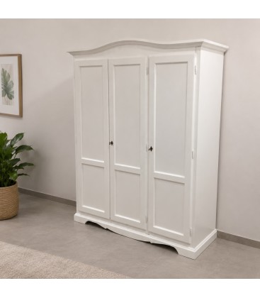 Armadio Legno 3 Porte Laccato Bianco