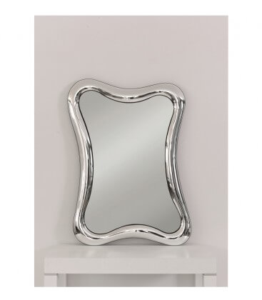 Specchiera con cornice moderna effetto argento