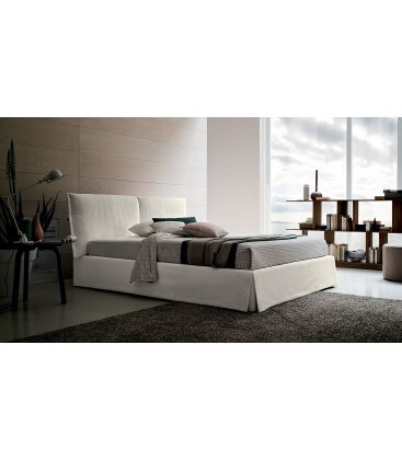 Letto contenitore imbottito testiera moderna minimal Emily Felis