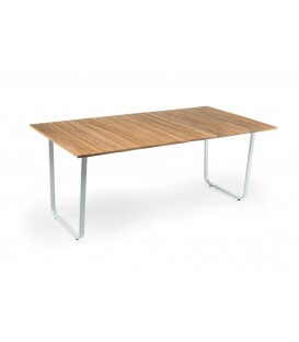Tavolo per esterno con piano in teak yukon