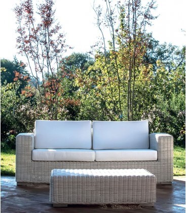 Divano per esterno in polyrattan penelope