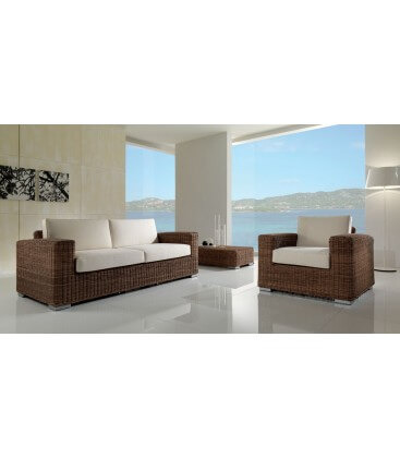 Salotto per esterno in polyrattan penelope