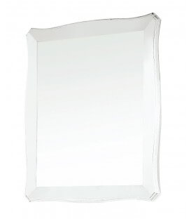 Specchio con cornice in legno sagomata