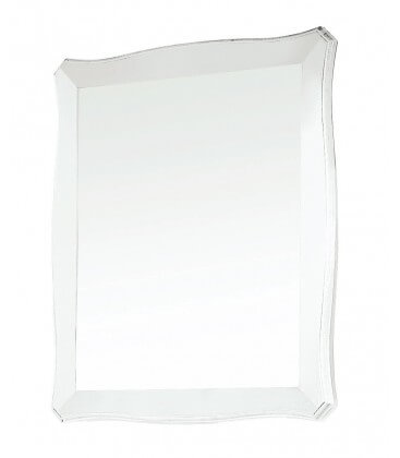 Specchio con cornice in legno sagomata