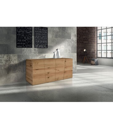 Credenza in rovere nodato spazzolato