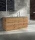 Credenza in rovere nodato spazzolato