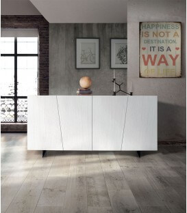 Credenza in abete bianco spazzolato piedi in metallo