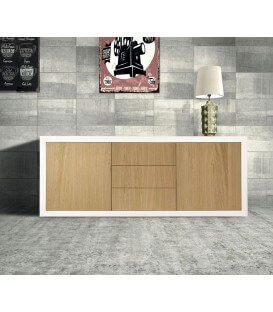 Credenza moderna bianco e rovere