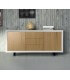 Credenza moderna bianco e rovere con piedi in metallo