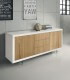 Credenza moderna bianco e rovere con piedi in metallo