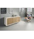 Credenza moderna bianco e rovere con piedi in metallo