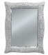 Specchio con cornice ondulata argento effetto mosaico