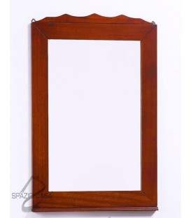 Specchio in legno con corona - Noce
